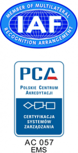 Logotypy IAF i PCA-polskie centrum akredytacji